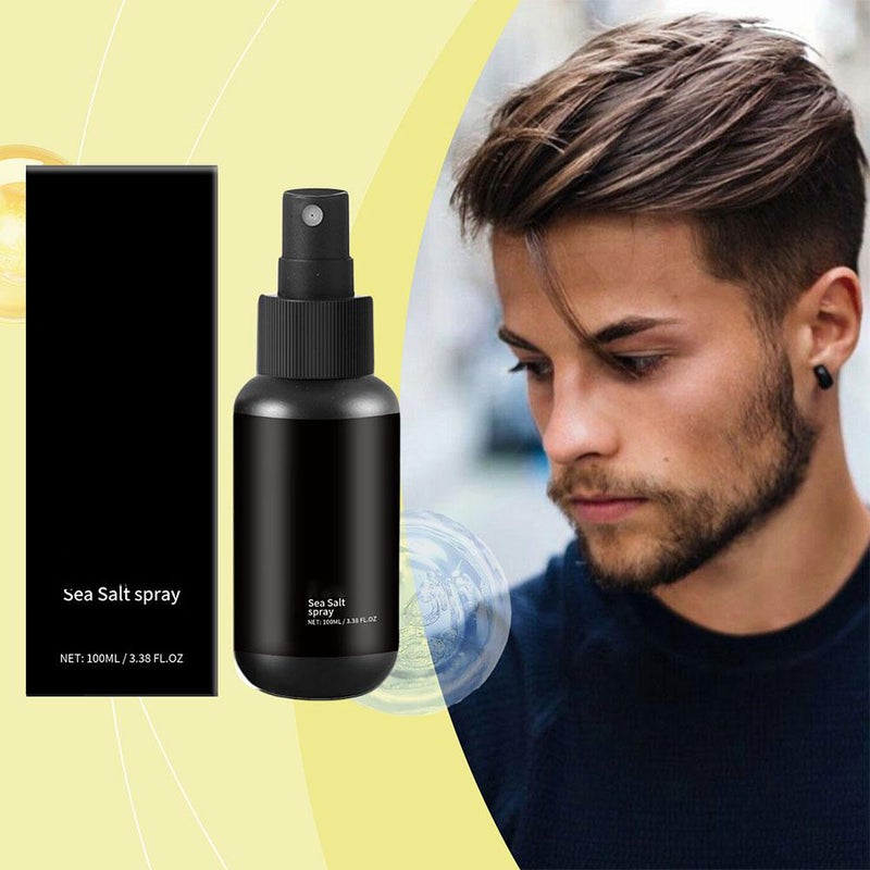 Sea Salt Spray,Sea Salt Spray for Straight & Wavy Hair,Natural Sea Salt Spray for Hair Men & Women,100ml Hair Texturizing & Volumizing Spray,Beach Style Hair For All Hair Types (black) - Image 2